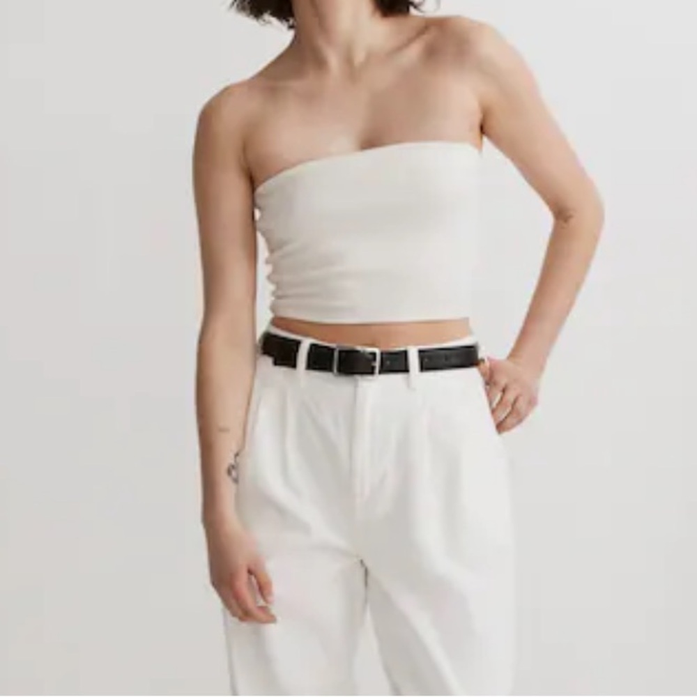 Madewell White Crop Tube Top!